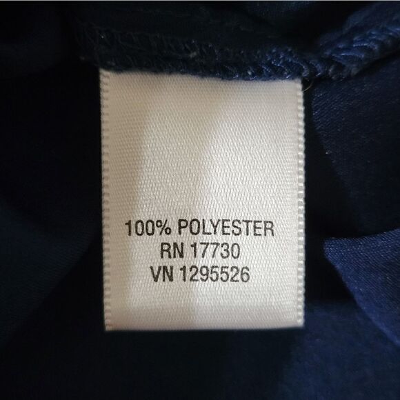 Converse Women's Sleeveless Navy Button-Down Blouse with Ruffle Front - Picture 10 of 12